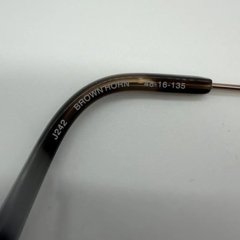 Jones New York J242 Brown Horn Eyeglasses 48-16-135 Rose Gold Cat Eye Women’s